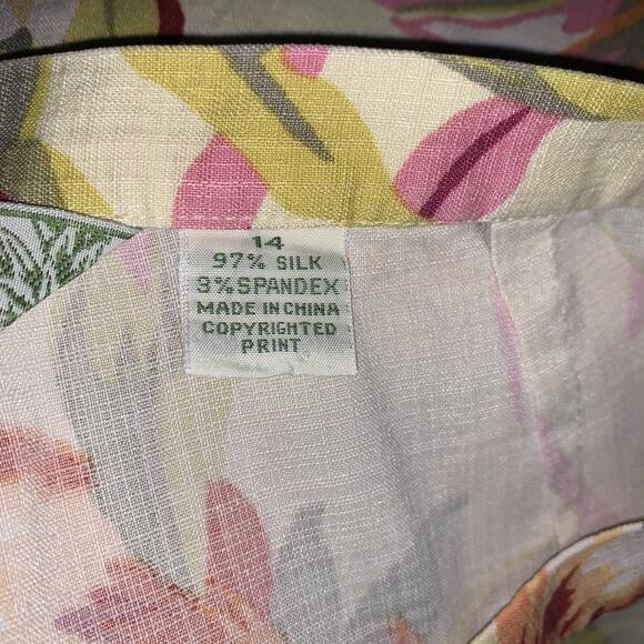 TOMMY BAHAMA Women’s silk blend Tropical Hawaiian Stretch Pants Size 12 - Picture 6 of 8